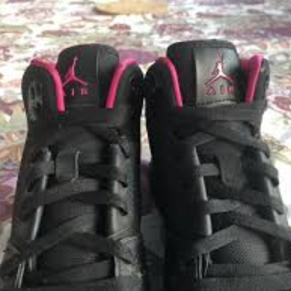2014 Nike Air Jordan 1 Flight 2 Premium Black Pink - Picture 1 of 2